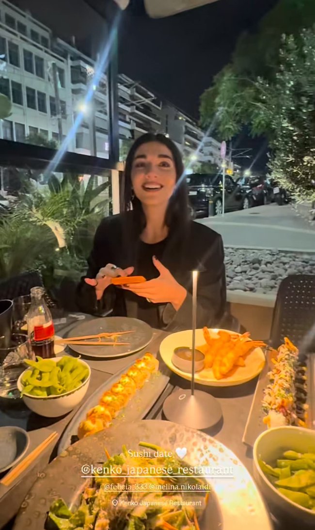 Η Μελίνα Νικολαΐδη chic σε έξοδο σε ιαπωνικό εστιατόριο στη Νέα Σμύρνη - "Sushi date"