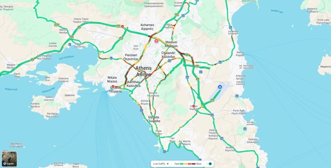 Σε εξέλιξη η έξοδος για την Καθαρά Δευτέρα - Στο κόκκινο ο Κηφισός - 30λεπτες καθυστερήσεις στην Αττική Οδό