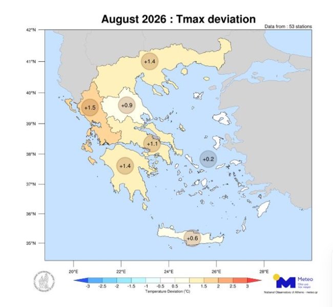 "Καυτός" ο Αύγουστος του 2026: Ο δεύτερος θερμότερος των τελευταίων ετών στη δυτική και βόρεια Ελλάδα