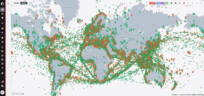 Kpler Live Map Light view