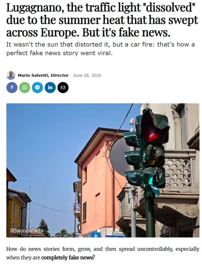 Ελληνικά hoaxes: Fake news τα βίντεο με τα φανάρια που έλιωναν δήθεν από τον καύσωνα σε Ιταλία και Γερμανία