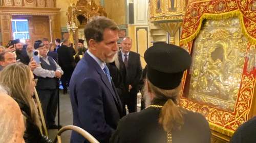 Ο Παύλος Ντε Γκρες προσκύνησε την εικόνα "Άξιον Εστί" στο Μεσολόγγι