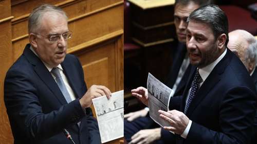 Σκληρή κόντρα στη Βουλή Ανδρουλάκη - Θεοδωρικάκου για το αν υπάρχει κουμπαριά του Μητσοτάκη με τον "Φραπέ"