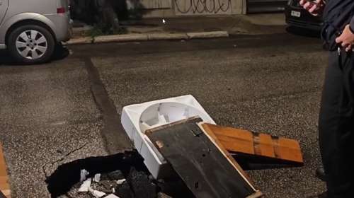Μεταξουργείο: Καθίζηση εδάφους στη Θερμοπυλών - Ανοιξε τρύπα με βάθος μισού μέτρου [βίντεο]