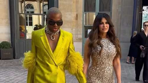 Kίμπερλι Γκίλφοϊλ: Η embellished couture δημιουργία με κρύσταλλα και παγιέτες που φόρεσε στο Παρίσι