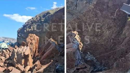 Μεγάλη κατολίσθηση στην Αγία Πελαγία: Κομμάτι από τo βουνό έπεσε στη θάλασσα - Αποκολλήθηκε μπαλκόνι ξενοδοχείου