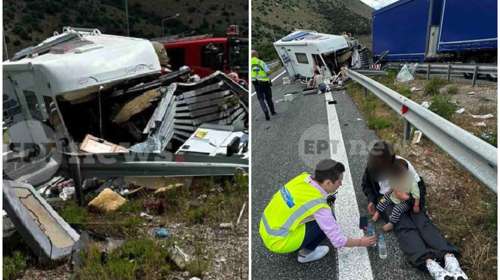 Εκτροπή τροχόσπιτου στην Ιόνια Οδό – Στο νοσοκομείο οικογένεια από τη Γαλλία