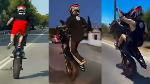 Μηχανόβιοι έκαναν σούζες, πήγαιναν ανάποδα και οδηγούσαν επικίνδυνα - Ο ένας δεν είχε καν δίπλωμα [βίντεο]