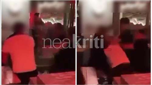 Χάος σε μπαρ στο Ρέθυμνο:  Άγριο ξύλο μεταξύ νεαρών - Έπεφταν "βροχή" οι μπουνιές [βίντεο]