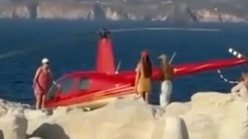 Μήλος: Θύελλα αντιδράσεων για το "παρκάρισμα" του ελικοπτέρου στο Σαρακήνικο -Αναμένεται εισαγγελική παρέμβαση