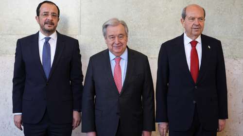 Άκαρπη η τριμερής συνάντηση για το Κυπριακό: Στόχος Γκουτέρες η επανέναρξη των διαπραγματεύσεων