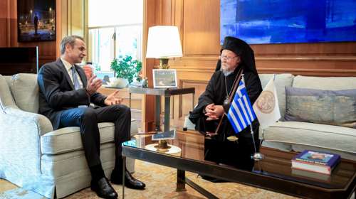 Συνάντηση Μητσοτάκη με Βαρθολομαίο: "Η ελληνική Πολιτεία στέκεται πάντα δίπλα στο Πατριαρχείο"