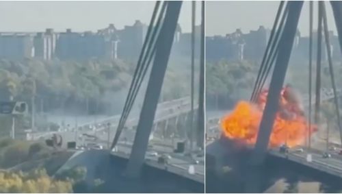 Ουκρανία: Βίντεο από τη στιγμή που το ρωσικό drone χτυπά τη βόρεια γέφυρα του Κιέβου - Στο στόχαστρο οδικές αρτηρίες