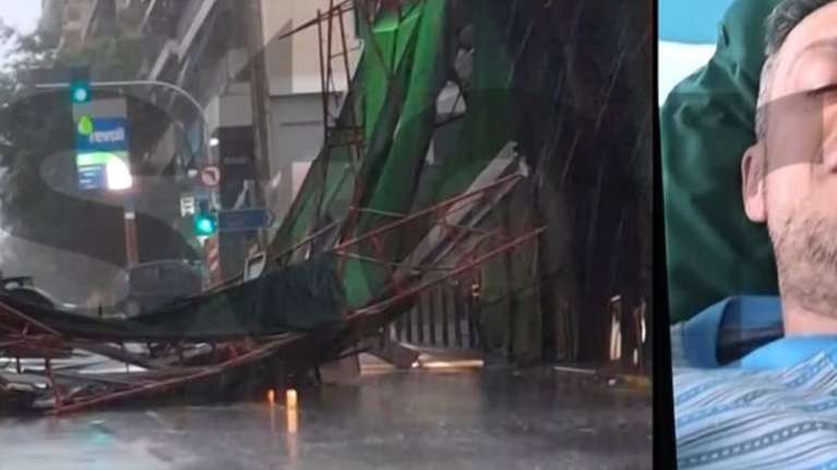 "Πέρασε η ζωή μου μπροστά από τα μάτια μου": Η στιγμή που έπεσε η σκαλωσιά στον Πειραιά - Η μαρτυρία του διανομέα [βίντεο]